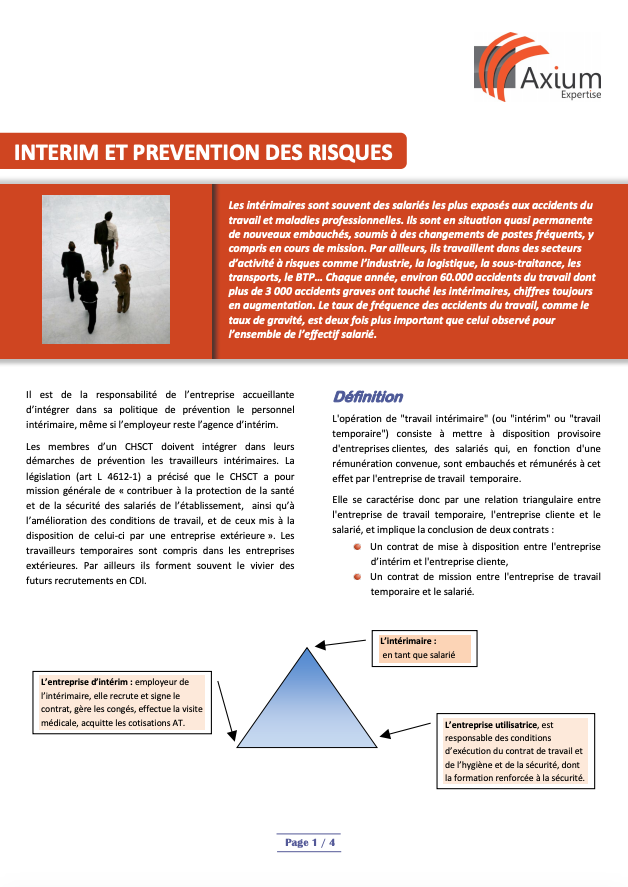 Interim et prévention des risques