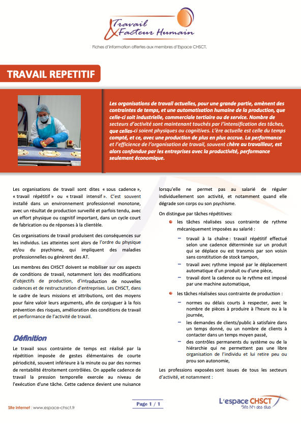 Travail répétitif