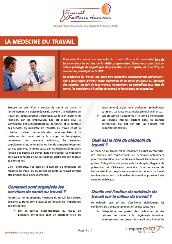 medecine du travail